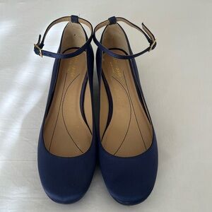 Kate Spade Navy Blue Flats with Ankle Strap